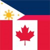 Canadian flag overlapping Philippines flag