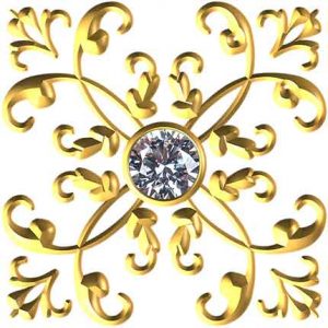 Gold jewelry with diamond